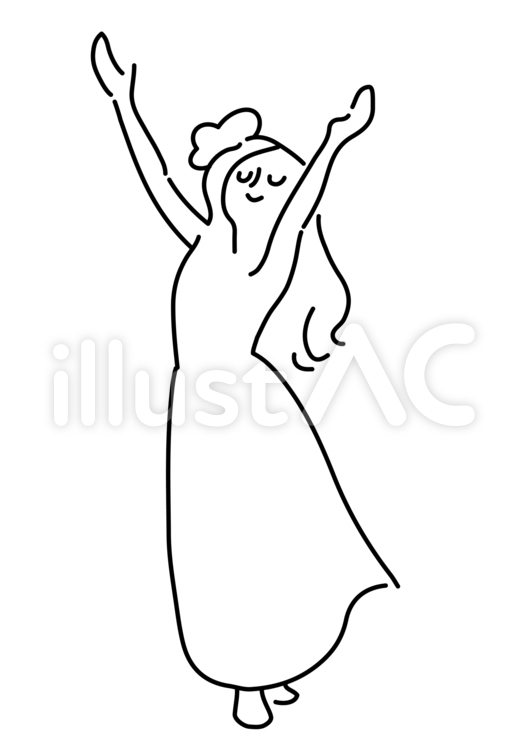 フラダンス4 線画イラスト No 無料イラストなら イラストac