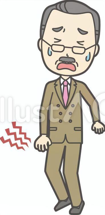 中年男性ヒゲ-341-全身 社長,人物,関節痛のイラスト素材