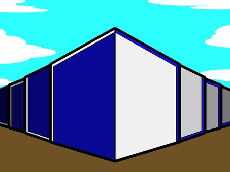 青色モチーフの防壁 青色モチーフの防壁 防壁,建築物,堅牢,頑丈,モチーフ,カラー,ゲーム,rpg,空,雲のイラスト素材