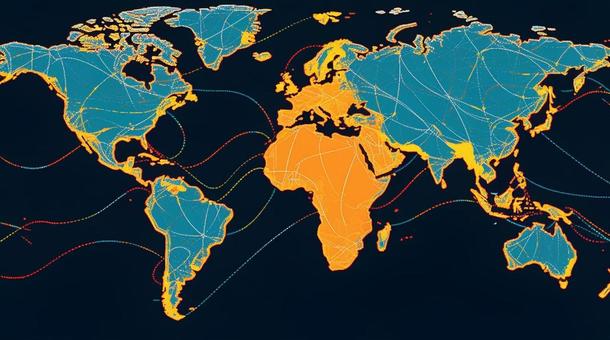 世界地図とネットワーク