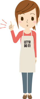 Illustration, female, apron, people, 