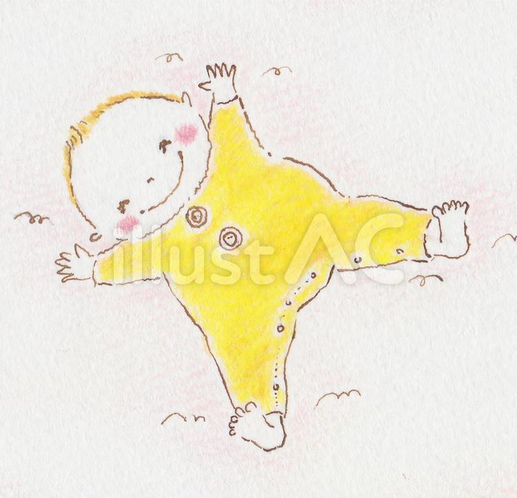 happy!! 手書き,手描き,babyのイラスト素材