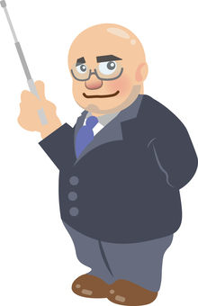 Suit man with pointing stick, suit, male, employee, JPG, PNG and EPS