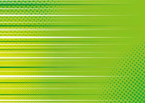 緑色のポップで水平な効果線