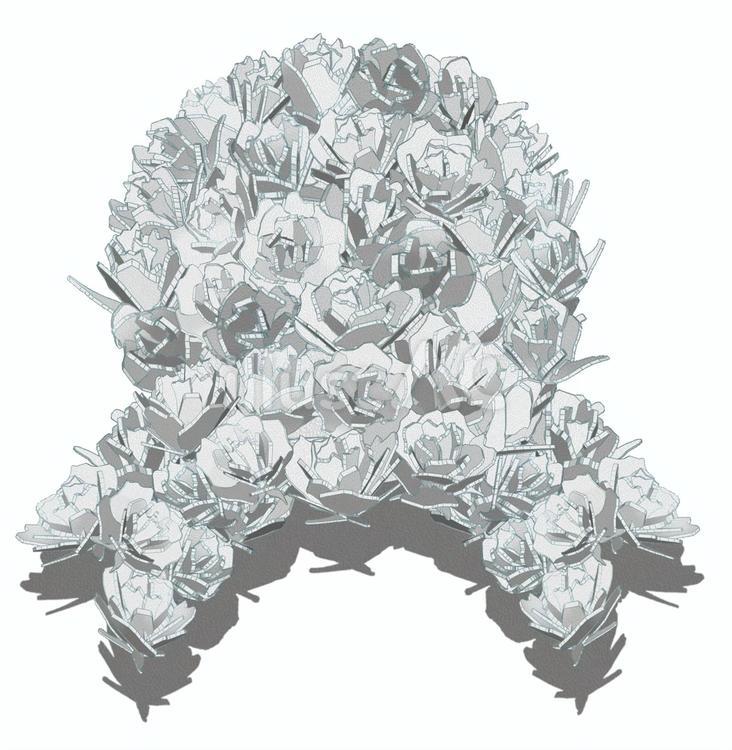 ペパクラ風　バラ　リボン付丸型　影付き  薔薇,可憐,綺麗のイラスト素材