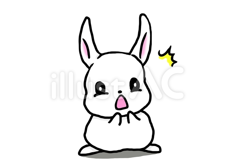 びっくりする可愛いうさぎイラスト - No: 23106120｜無料イラスト
