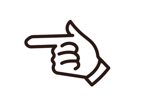 指差し　手　誘導イラスト 指差し,ハンドサイン,誘導,指示,手のイラスト素材