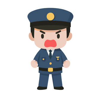 気合を入れる警察官 警察官,気合,決意,力強い,元気,表情,公務員,制服,正義,活躍のイラスト素材