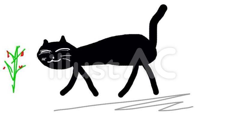 黒猫04 黒猫のイラスト素材