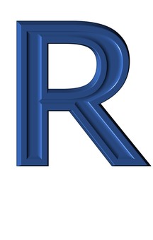 ３D加工アルファベット大文字素材青R アルファベット,大文字,立体,3d,青,メイリオ,装飾文字,フォント,デザイン,アイコンのイラスト素材