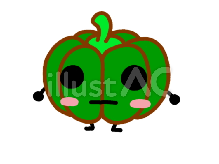 かぼちゃん　みどり かぼちゃ,野菜,食べ物のイラスト素材