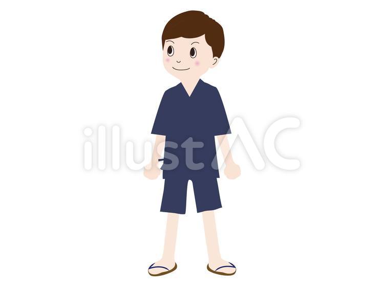 甚平の男の子 男の子,甚平,夏のイラスト素材
