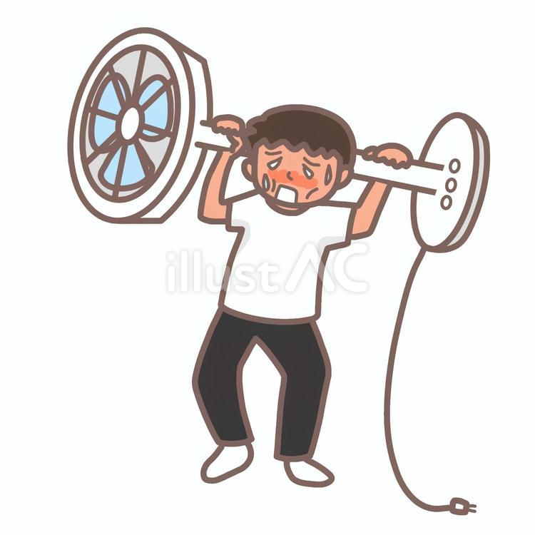 暑さで頭がおかしくなった男性 夏,猛暑,暑いのイラスト素材