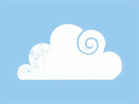 版画風うずまき雲フレーム07 フレーム,背景フレーム,枠,背景枠,雲型,雲,見出しのイラスト素材