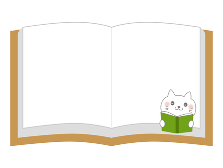 本のフレームと猫 本のフレームと猫 本,フレーム,枠,読書,読書の秋,読書週間,本屋,図書館,図書室,書店のイラスト素材