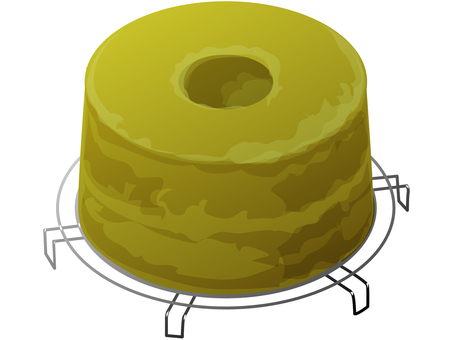 焼きたての抹茶シフォンケーキ2 シフォンケーキ,抹茶,焼きたて,お菓子作り,料理,食べ物,ケーキクーラーのイラスト素材