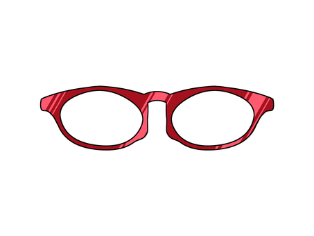 Illustration, glasses, frame, red, 