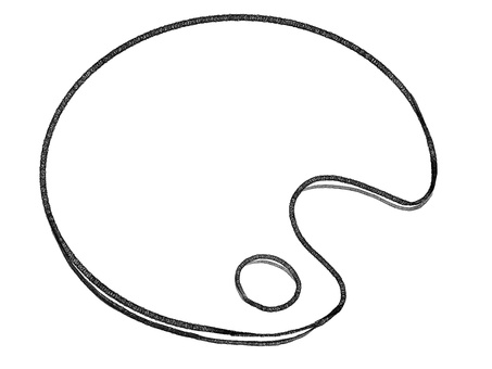 木製パレット線画 パレット,お絵かき,絵画,手描き,ゆるい,背景透過,シンプル,アイコン,絵描き,線画のイラスト素材