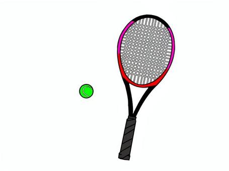 赤いテニスラケットとボール テニス,ラケット,赤,ボール,硬式テニス,庭球,スポーツ,運動,体育,球技のイラスト素材