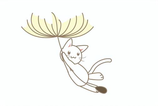 Illustration, кот, одуванчик, пушок, 