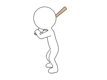 棒人間のバッター 高校野球,野球部,クラブ活動,バッター,スポーツ,アスリート,高校球児,バット,人物,全身のイラスト素材