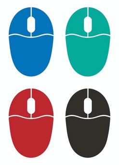 マウスのアイコン4色セットC マウス,クリック,カーソル,操作,パソコン,スクロール,デバイス,周辺機器,インターネット,pcのイラスト素材