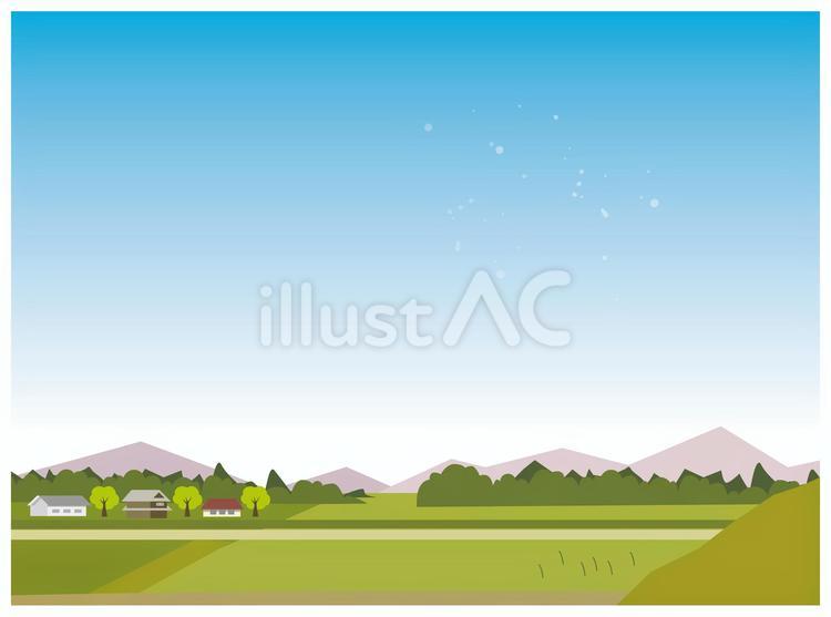 日本の田舎風景 風景,背景,田舎のイラスト素材