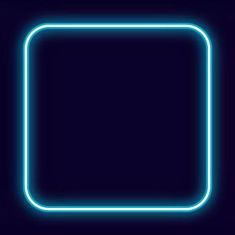 ネオンのシンプルな線フレーム背景 水色 背景,ネオン,フレーム,水色,線,長方形,サムネイル,ライン,ポップ,かわいいのイラスト素材