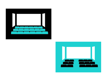 映画館 シネコン,映画,劇場,スクリーン,闇のイラスト素材