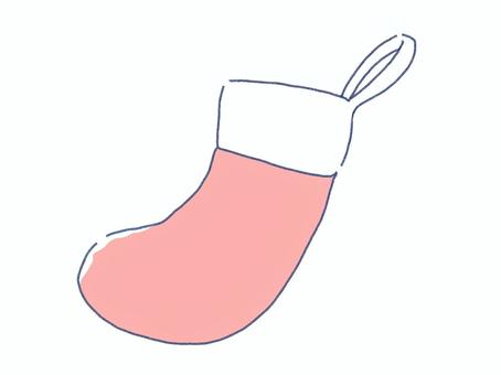 吊すための赤い靴下