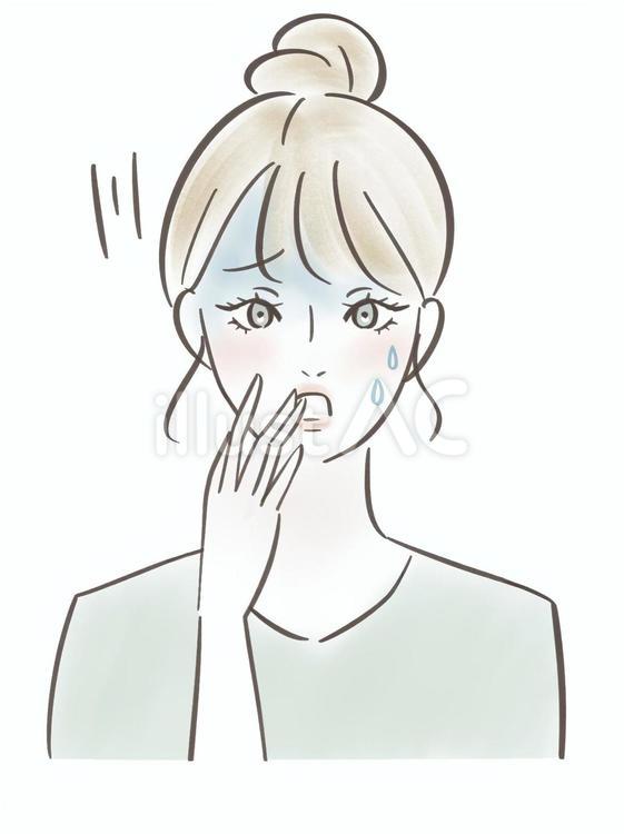 顔面蒼白の女性 女性,若い,キレイのイラスト素材