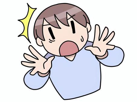 驚く男性のイラスト 人物,男性,驚き,びっくり,リアクション,手書き,衝撃,ドッキリのイラスト素材