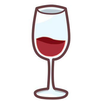 赤ワイングラス　デフォルメイラスト ワイン,グラス,バー,赤ワイン,ドリンク,アルコール,おしゃれ,レストラン,飲み物,お酒のイラスト素材