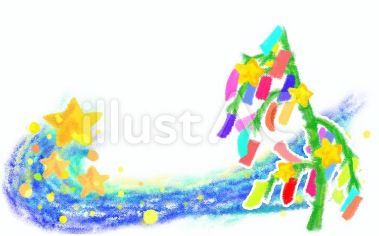 星の波の手書き風ライン　七夕 七夕,天の川,星のイラスト素材