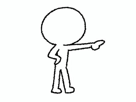 指差すシルエット 指差すシルエット シルエット,指差し,指摘,誘導,pop調,手描き,挿絵,ワンポイント,素材,商用可のイラスト素材