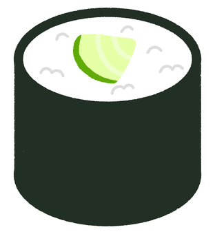 寿司（かっぱ巻き） かっぱ巻き,きゅうり,寿司,食べ物,和食,日本食,細巻きのイラスト素材