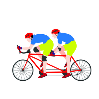 自転車 025 タンデム自転車,ロードバイク,サイクリング,スポーツ,チームワーク,協力,トレーニング,運動,男性,フィットネスのイラスト素材