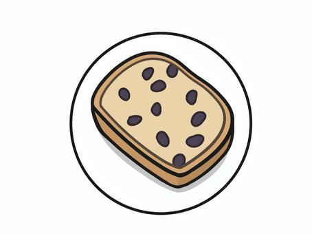 皿付きバームブラック一切れイラスト バームブラック,ケーキ,ハロウィン,食べ物,お菓子,皿,レーズン,アイルランドのイラスト素材