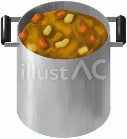 鍋入りカレー 輪郭線なし
