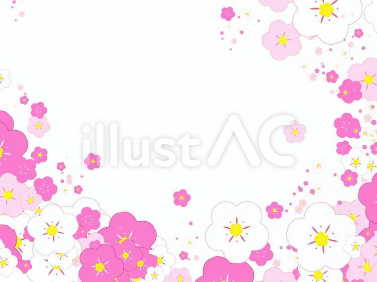 梅の花フレーム 梅,花,フレームのイラスト素材