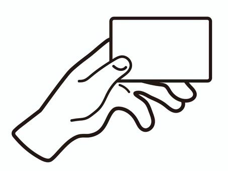 カードを持つ手のイラスト2 カード,持つ,手,手のひら,ハンド,モノクロ,シンプル,ベクター,出す,見せるのイラスト素材
