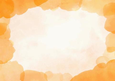 水彩背景_オレンジ03