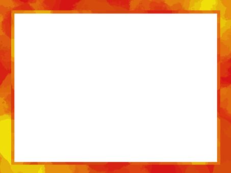 水彩風シンプル額縁　秋の紅葉色 額縁,フレーム,マーブル,赤,紅葉,シンプル,枠,あざやか,あでやか,イラストのイラスト素材