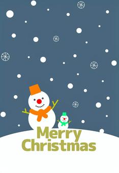 雪だるまのクリスマスカード