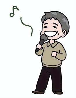 気分よくカラオケを歌う老人 気分よくカラオケを歌う老人 老人,おじいさん,おじさん,カラオケ,歌う,マイク,楽しむ,健康,ストレス発散,声のイラスト素材