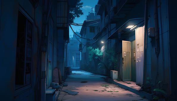 Illustration, back street, background, will be, 