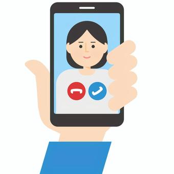 ビデオ通話 ビデオ通話,通話,オンライン,スマホ,スマートフォン,女性,電話,イラスト,アイコン,シンプルのイラスト素材