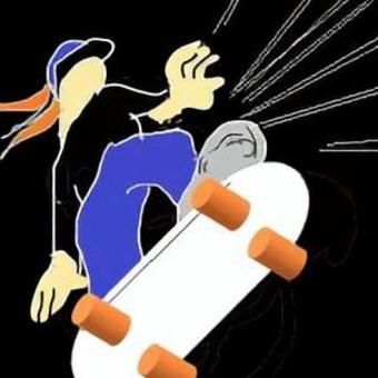 Illustration, skateboard, sports, jump, 