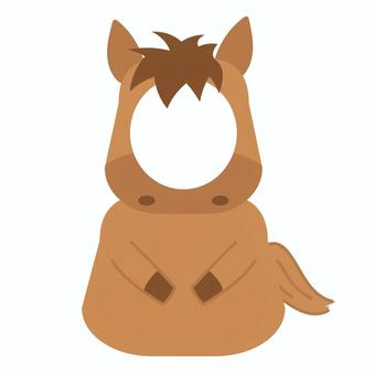 馬の顔はめパネル(茶色) 馬の顔はめパネル(茶色) 顔はめ,パネル,動物,生き物,馬,うま,競馬,競走馬,家畜,干支のイラスト素材