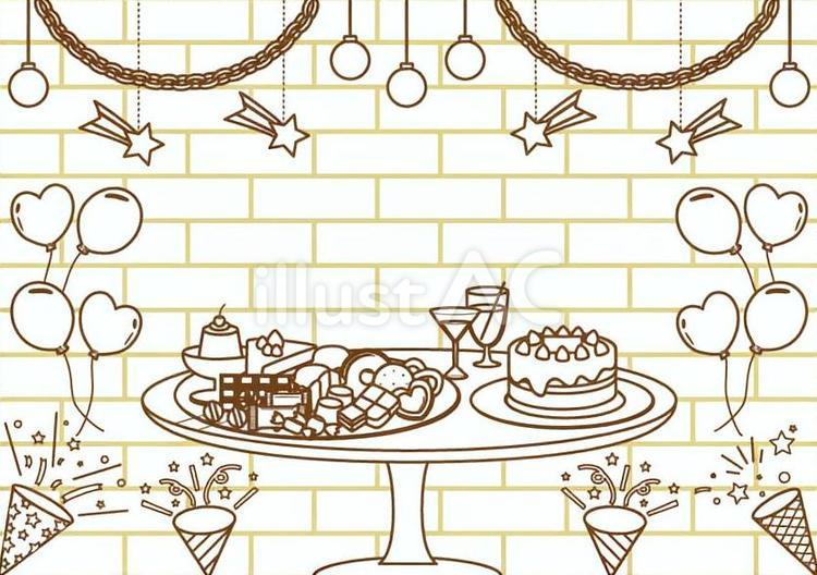パーティー(線) パーティー,誕生日,イベントのイラスト素材
